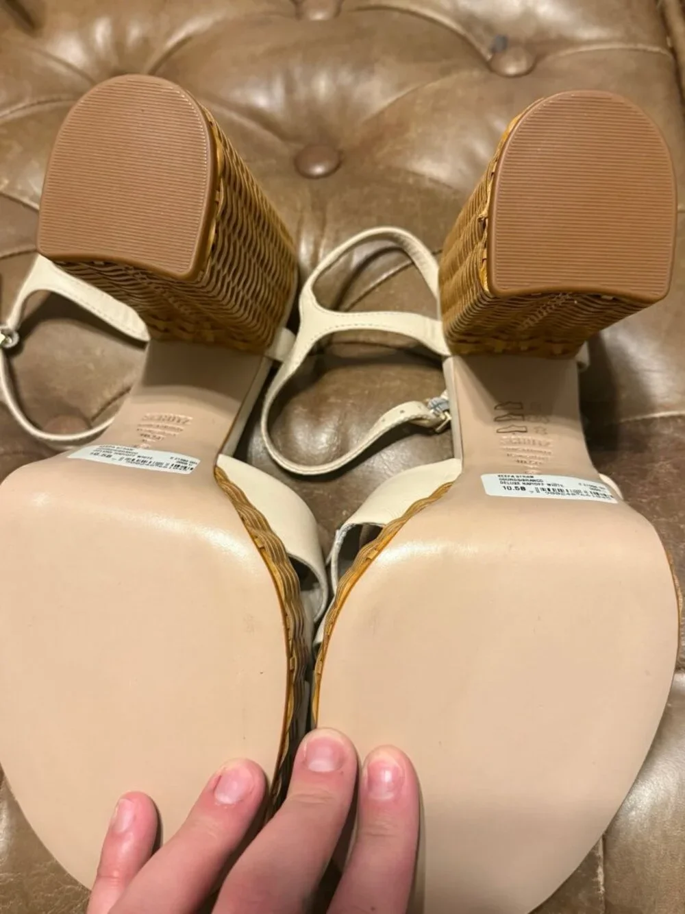 Schutz Keefa Straw Platform Sandals 10.5 NWOB